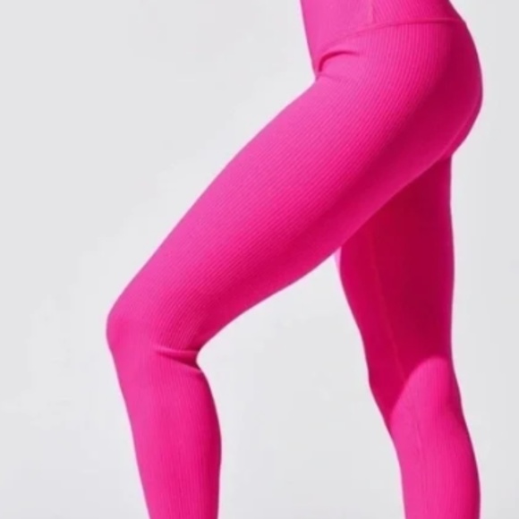 CARBON38 Ribbed 7/8 Legging Neon pink - Picture 2 of 8